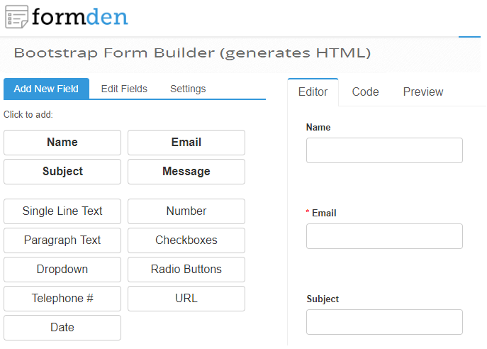 bootstrap form generator online